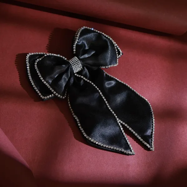 Black_Rhinestone_Double_Bow_Clips_For_Girls_(Pack_of_1)