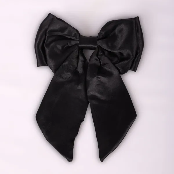 Black_Satin_Double_Bow_Belt_Hair_Clip_For_Women_(Pack_of_1)