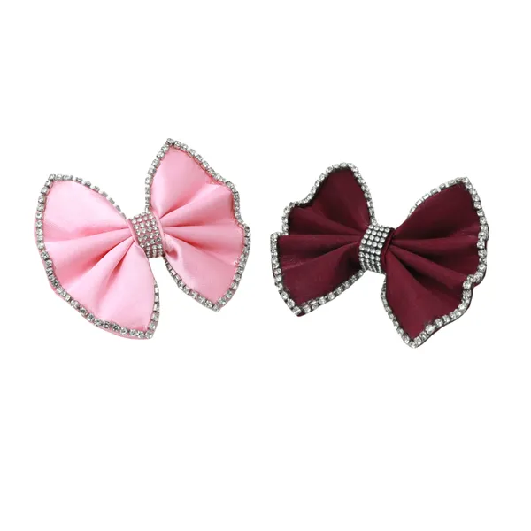 Maroon_Pink_Satin_Rhinestone_Edges_Hair_Bow_Clip_For_Women_&_Girls_(Pack_of_2)