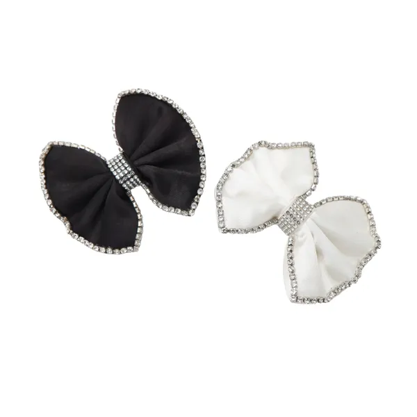 Black_White_Satin_Rhinestone_Edges_Hair_Bow_Clip_For_Women_And_Girls_(Pack_of_2)