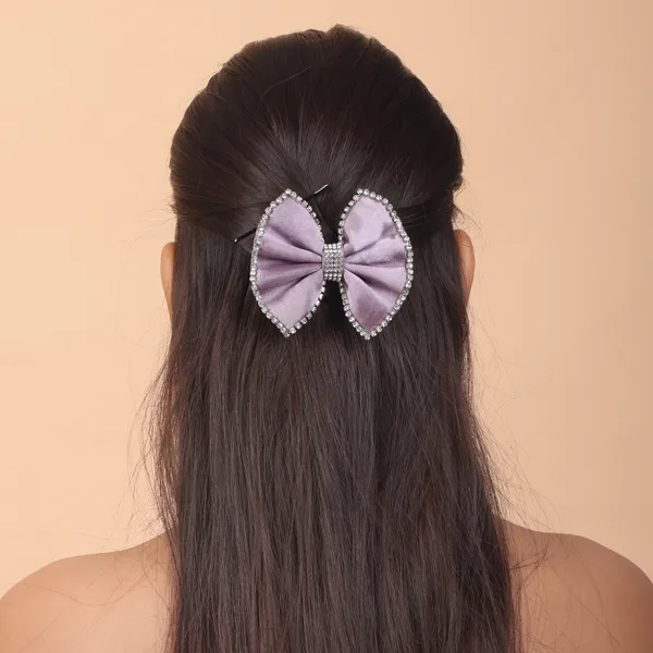 Silver_Nude_Satin_Rhinestone_Edges_Hair_Bow_Clip_For_Women_And_Girls_(Pack_of_2)