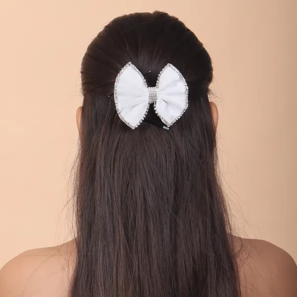 Black_White_Satin_Rhinestone_Edges_Hair_Bow_Clip_For_Women_And_Girls_(Pack_of_2)