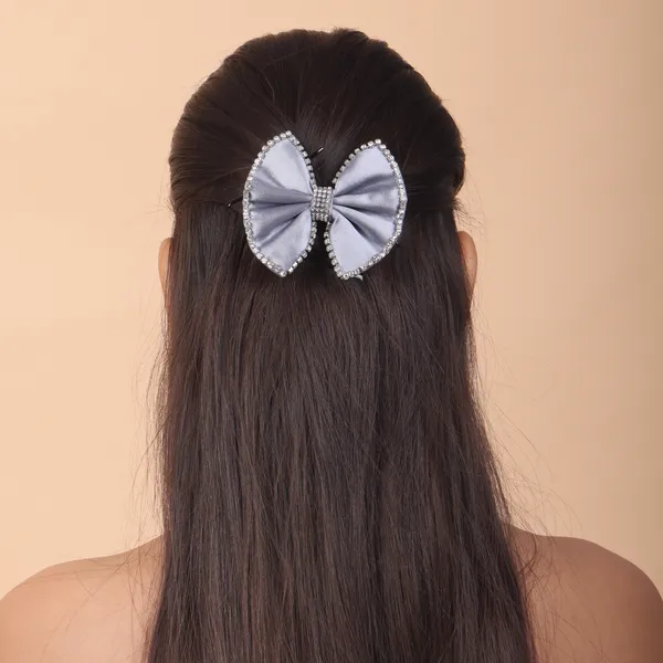 Grey_Blue_Satin_Rhinestone_Edges_Hair_Bow_Clip_For_Women_And_Girls_(Pack_of_2)