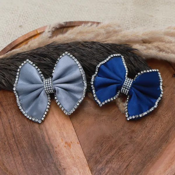 Grey_Blue_Satin_Rhinestone_Edges_Hair_Bow_Clip_For_Women_And_Girls_(Pack_of_2)