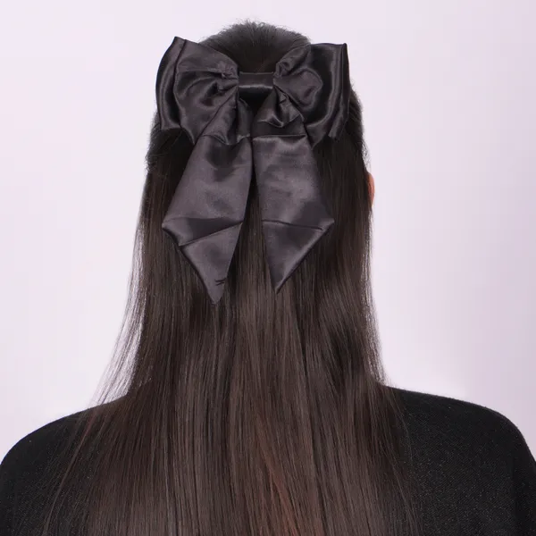 Black_Blue_Satin_Silk_Double_Bow_Alligater_Hair_Clip_-_2_Pcs_For_Women_(Pack_of_2)