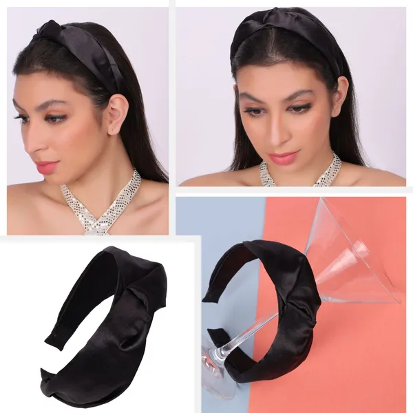 Black_&_Nude_Brown_Satin_Silk_Twist_Turban_Hair_Band_For_Girls_(Pack_of_2)