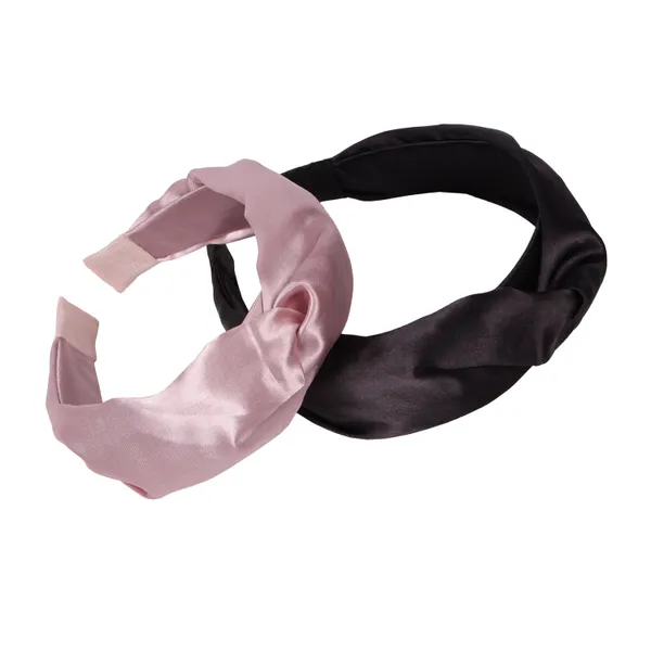 Black_&_Nude_Brown_Satin_Silk_Twist_Turban_Hair_Band_For_Girls_(Pack_of_2)