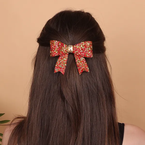 Red_Sprinkled_Stone_Bow_Hair_Clip_For_Women_&_Girls_(Pack_of_1)