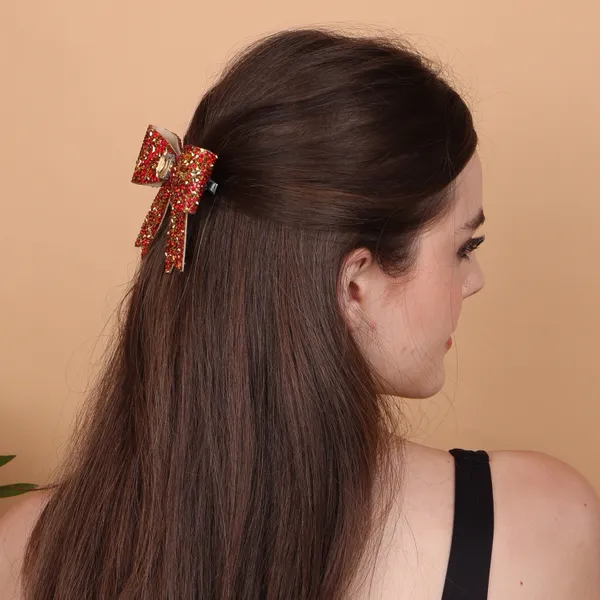 Red_Sprinkled_Stone_Bow_Hair_Clip_For_Women_&_Girls_(Pack_of_1)