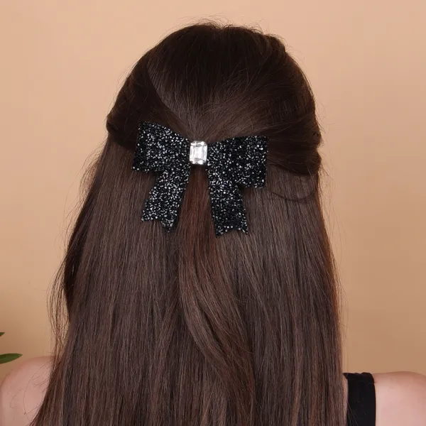 Black_Sprinkled_Stone_Bow_Hair_Clip_For_Women_&_Girls_(Pack_of_1)