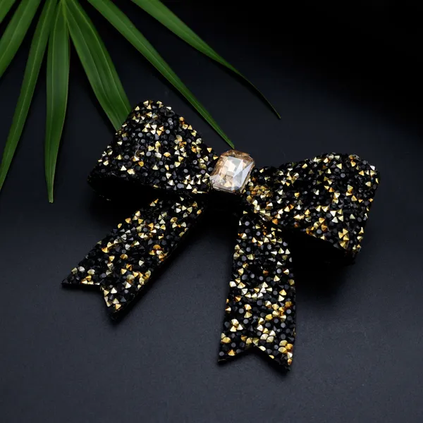 Black_Sprinkled_Stone_Bow_Hair_Clip_For_Women_&_Girls_(Pack_of_1)