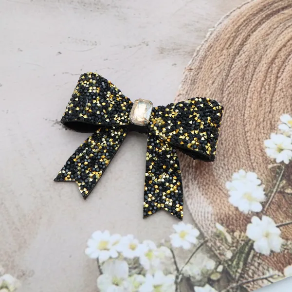 Black_Sprinkled_Stone_Bow_Hair_Clip_For_Women_&_Girls_(Pack_of_1)