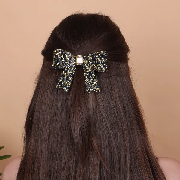 Black_Sprinkled_Stone_Bow_Hair_Clip_For_Women_&_Girls_(Pack_of_1)