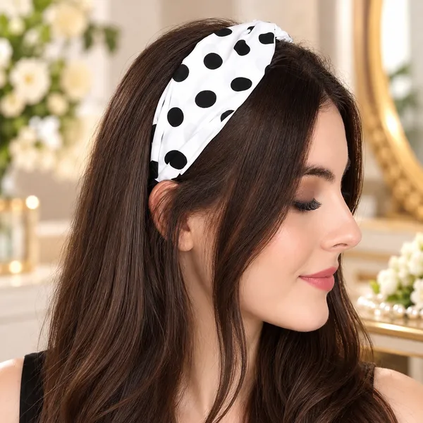 White_Polka_Dots_Cross_Twist_Turban_Bands_For_Girls_(Pack_of_1)