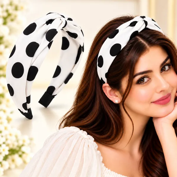 White_Polka_Dots_Cross_Twist_Turban_Bands_For_Girls_(Pack_of_1)