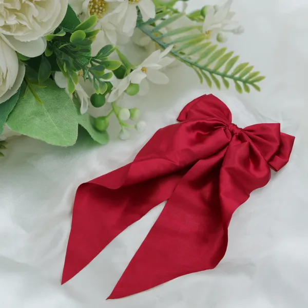 Premium_Fancy_Handmade_Satin_Silk_Double_Bow_Scarf_Hair_Clip_Combo_For_Girls