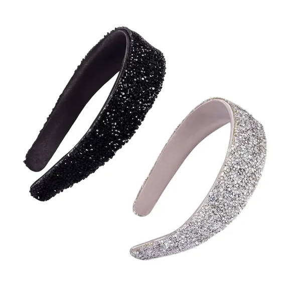 Premium_Fancy_Sprinkle_Stone_hair_bands_Combo_for_Girls_Black/White