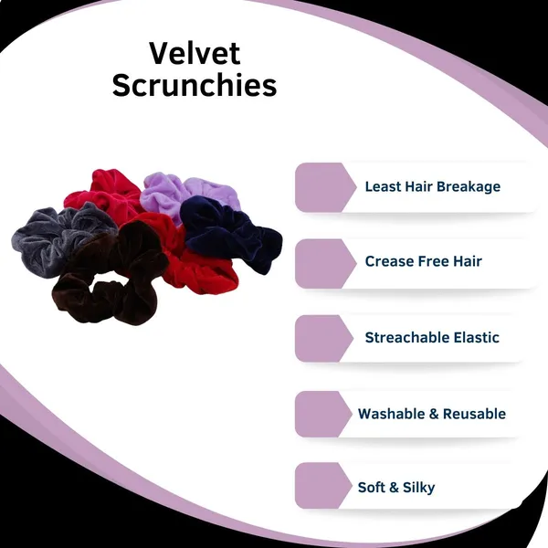 Premium_Handmade_Multicolor_Velvet_Hair_Scrunchies_For_girls_Set_of_6_Pcs