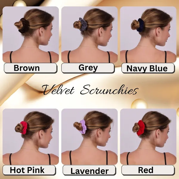 Premium_Handmade_Multicolor_Velvet_Hair_Scrunchies_For_girls_Set_of_6_Pcs