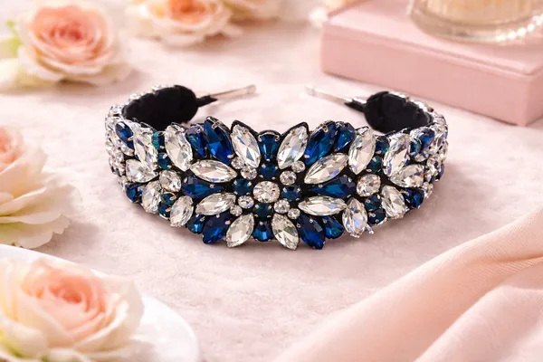 Premium_Navy_Blue_Embellished_Crystal_Rhinestone_Hair_Band_For_Girls