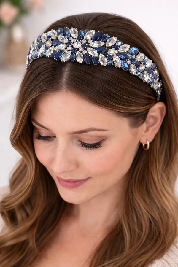 Premium_Navy_Blue_Embellished_Crystal_Rhinestone_Hair_Band_For_Girls