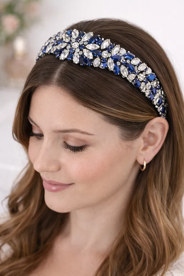 Premium_Navy_Blue_Embellished_Crystal_Rhinestone_Hair_Band_For_Girls