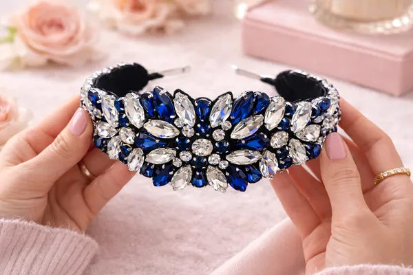 Premium_Navy_Blue_Embellished_Crystal_Rhinestone_Hair_Band_For_Girls