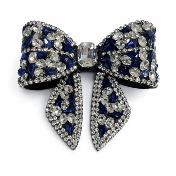 Premium_Navy_Blue_Embellished_Crystal_Rhinestone_Hair_bow_For_Girls