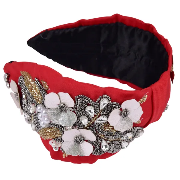 Premium_Red_With_Golden_Flowers_Embroidery_Hair_Band_For_Girls