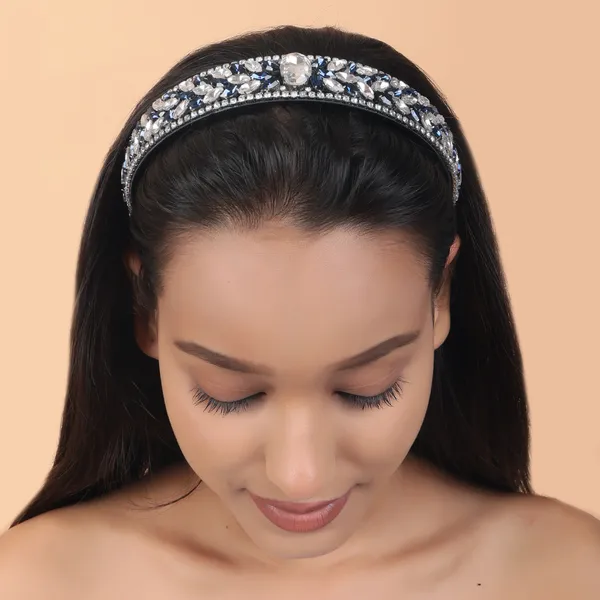 Premium_Royal_Blue_Crystal_Rhinestone_Hair_Bow_Clip_&_Hair_Band_Combo_For_Girls