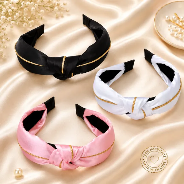 Premium_Satin_Silk_Golden_Line_Twist_Cross_Turban_Hair_Band_For_Girls__Pack_of_3_Pcs(White,_Pink,_Black)