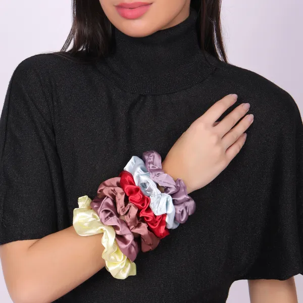 Premium_Satin_Silk_Multicolor_Hair_Scrunchies_Combo_For_girls_Set_of_6_Pcs_