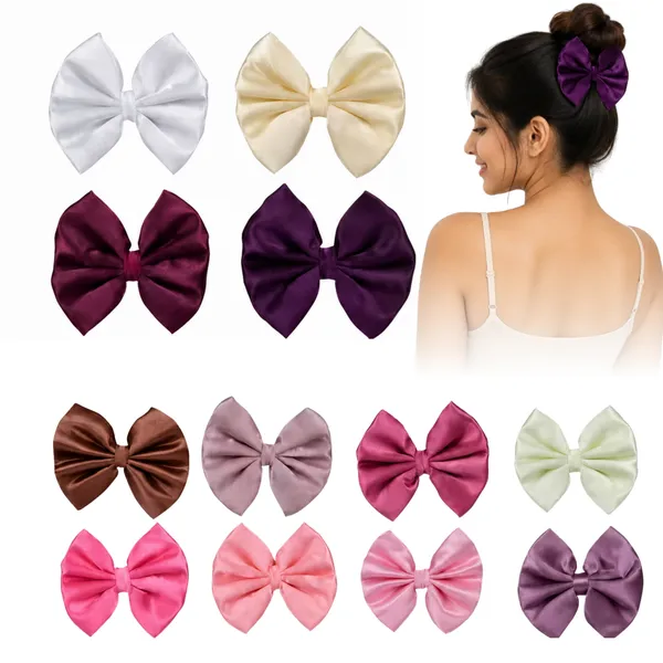 Premium_Satin_Silk_Plain_hair_Bow_clip_For_Girls_&_women_Set_of_12_Pcs