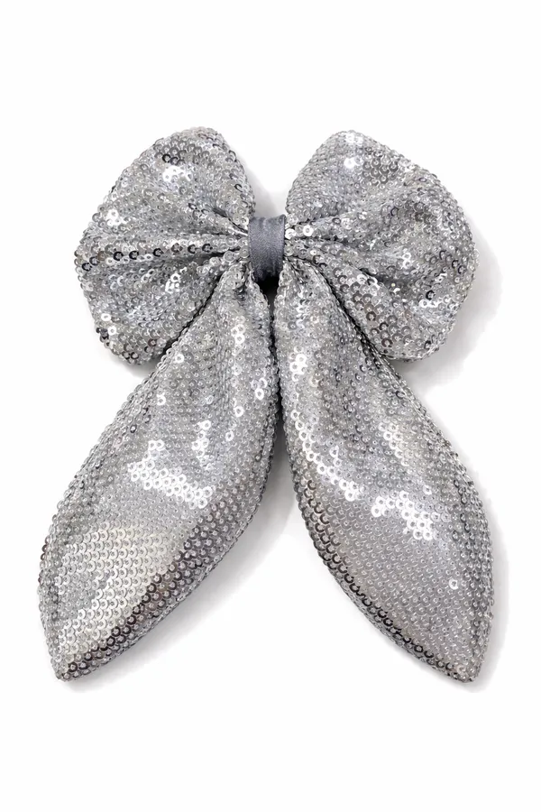 Premium_Silver_Sequence_Rabbit_Bow_Clip_For_Girls