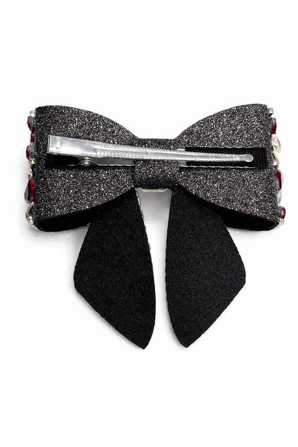 Premium_Studded_Rhinestones_Hair_Bow_Clip_combo_for_Girls___Maroon_,Black_