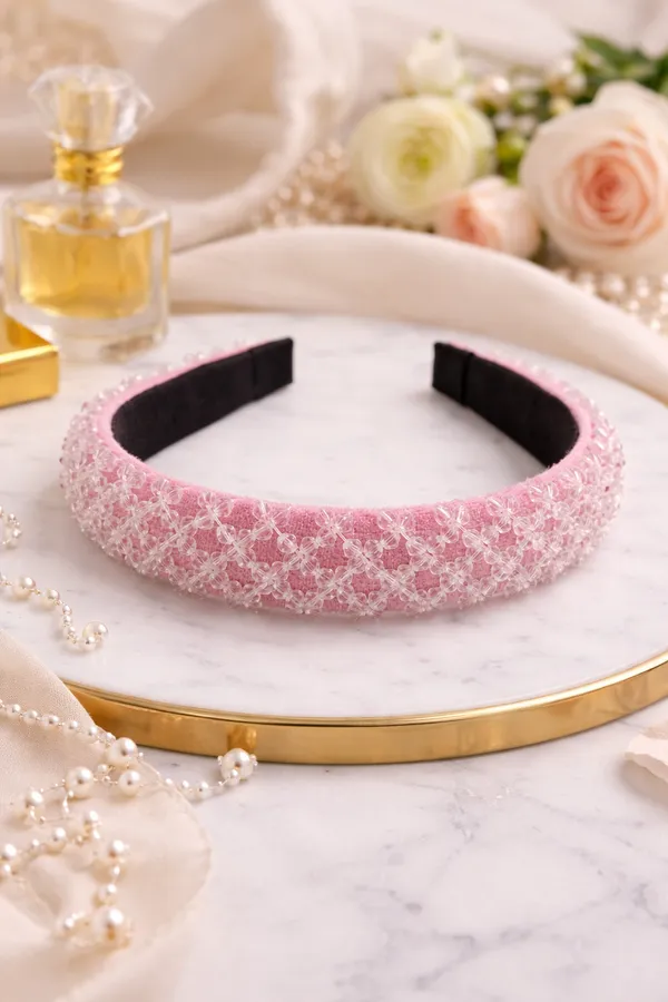 Premium_Zigzag_Pink_Crystal_Hair_Band_For_Girls