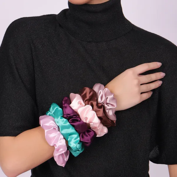 Premium_satin_silk_Multicolor_Scrunchies_For_Girls_Set_Of_6_Pcs