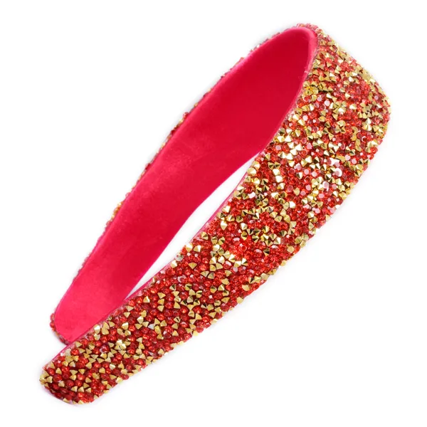 Red/Gold_Fancy_Handmade_Sprinkle_Stone_Hair_Band_For_Girls_