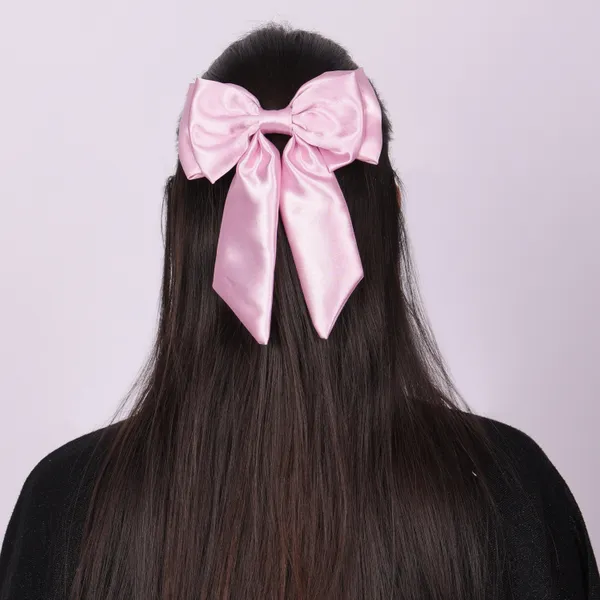Golden_&_Pink_Satin_Silk_Double_Bow_Alligater_Hair_Clip_For_Women_(Pack_of_2)