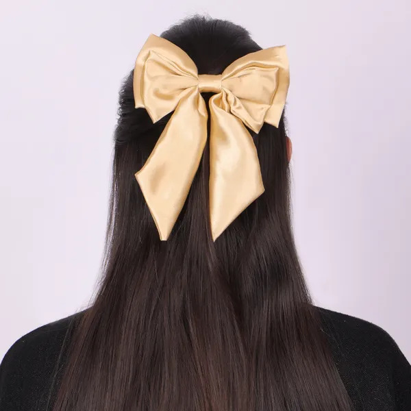 Golden_&_Pink_Satin_Silk_Double_Bow_Alligater_Hair_Clip_For_Women_(Pack_of_2)