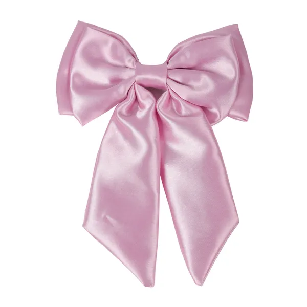Baby_Pink_Satin_Silk_Double_Bow_Alligater_Hair_Clip_For_Women_(Pack_of_1)