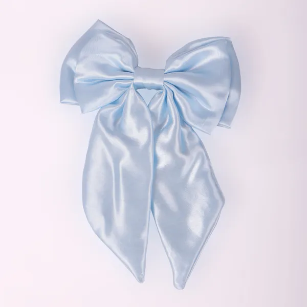 Sky_Blue_Satin_Silk_Double_Bow_Alligator_Hair_Clip_For_Women_(Pack_of_1)
