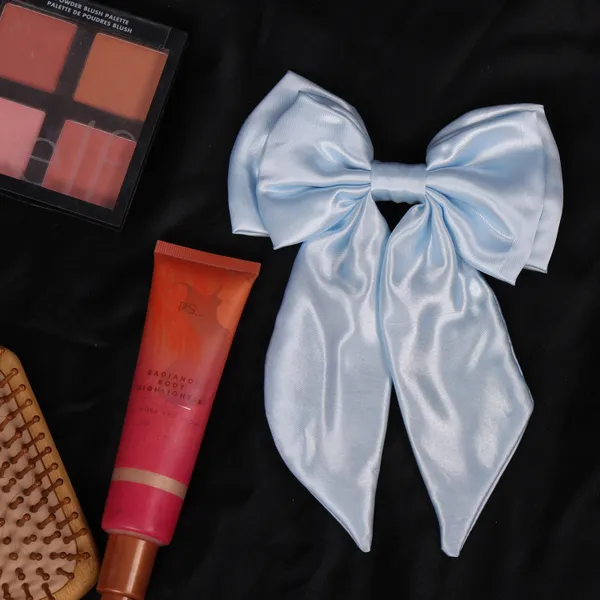 Sky_Blue_Satin_Silk_Double_Bow_Alligator_Hair_Clip_For_Women_(Pack_of_1)