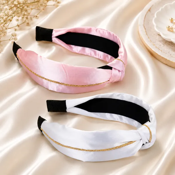 Shiny_Satin_Silk_Twist_Knot_Golden_line_Headband_for_Women_&_Girls__Set_of_2_Pcs_(White,_Pink)