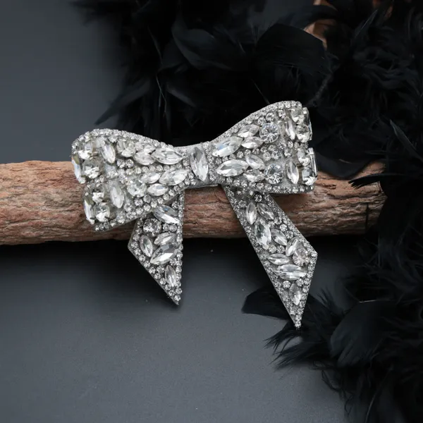 Silver_Premium_Rhinestone_Hair_Bow_Clip_For_Girls
