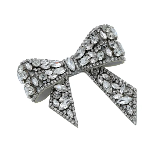 Silver_Premium_Rhinestone_Hair_Bow_Clip_For_Girls