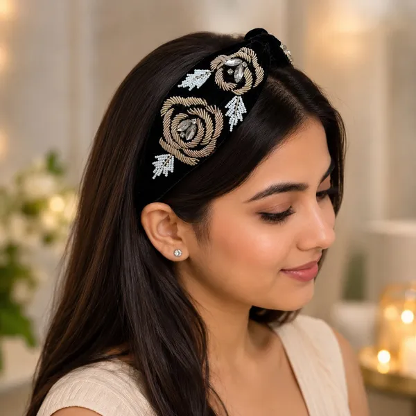 Black_Fancy_Rose_Embroidered_Hair_Band_For_Girls_(Pack_of_1)