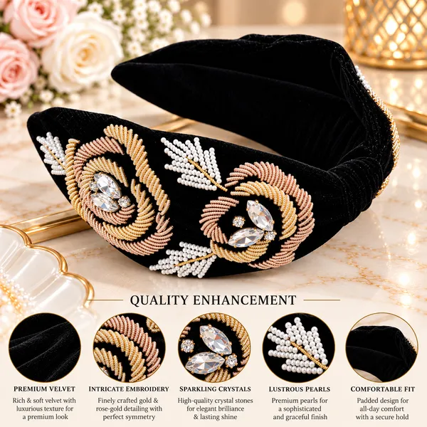 Black_Fancy_Rose_Embroidered_Hair_Band_For_Girls_(Pack_of_1)