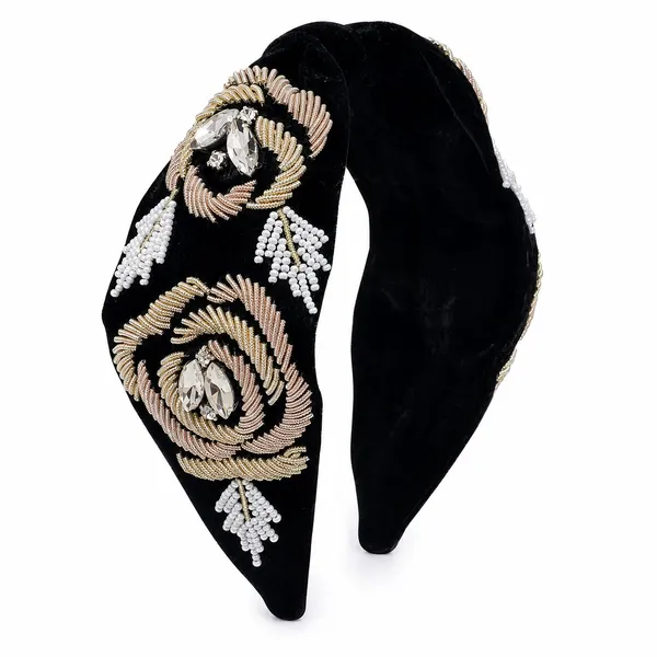 Black_Fancy_Rose_Embroidered_Hair_Band_For_Girls_(Pack_of_1)
