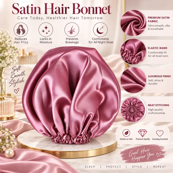 Onion_Pink_Satin_Silk_Double_Layer_Thin_Elastic_Hair_Bonnet/Sleeping_Cap_For_Women_(Pack_of_1)